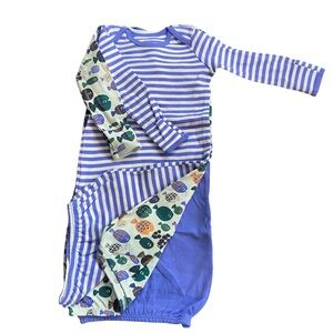 NWT Amazon Essentials 6 Month Blue White Fish Novelty Striped Sleep Gown/Sack